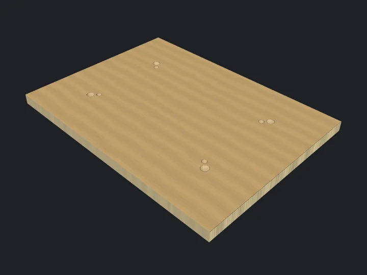Block Hole Pattern: a 3D preview of the cut