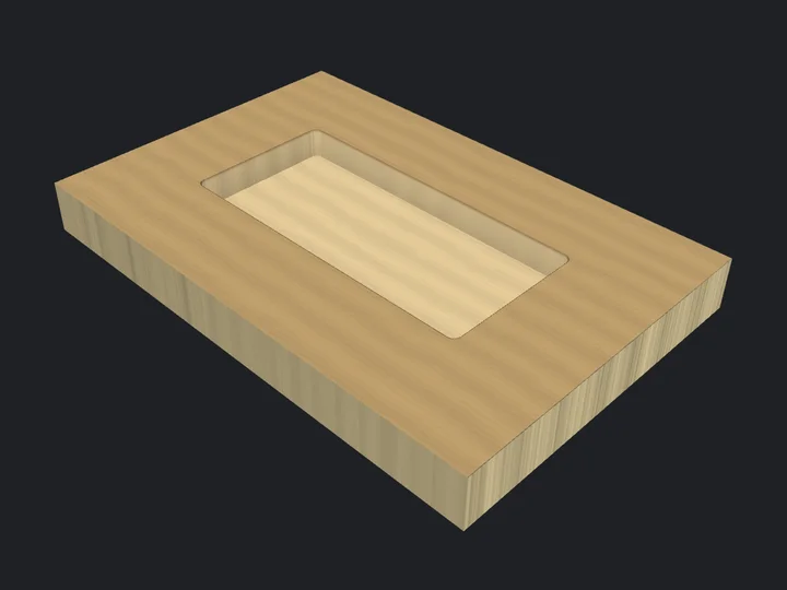 Clamped Toolplate: a 3D preview of the cut