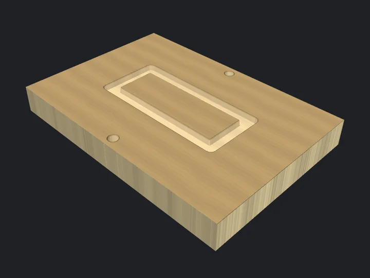 Flip Spacer Block: a 3D preview of the cut