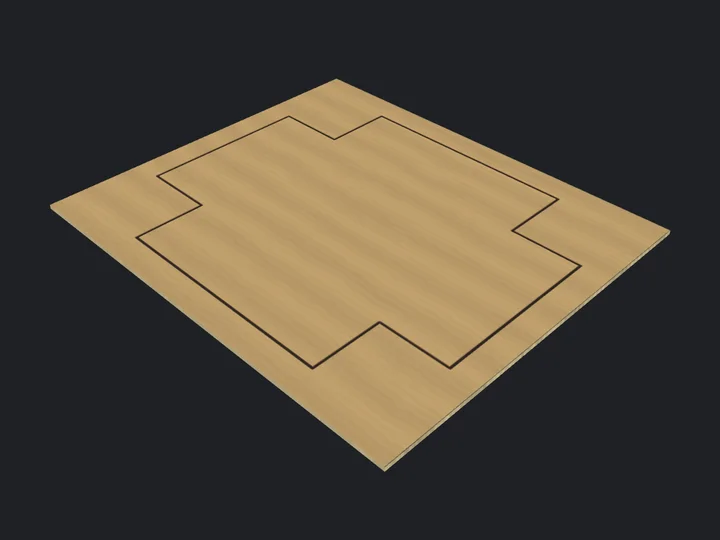 Fold-Up Tray: a 3D preview of the cut