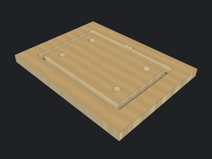 Mounting Plate (with CAM): a 3D preview of the cut