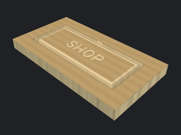 V-Carve Sign: a 3D preview of the cut